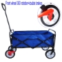 Picture of Folding Wagon Garden Shopping Beach Cart (blue)