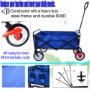 Picture of Folding Wagon Garden Shopping Beach Cart (blue)
