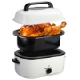 Picture of Kitchen White 20 QT Stainless Steel Chicken Electric Turkey Roaster With See-through Lid
