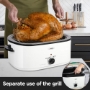 Picture of Kitchen White 20 QT Stainless Steel Chicken Electric Turkey Roaster With See-through Lid