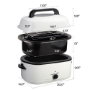 Picture of Kitchen White 20 QT Stainless Steel Chicken Electric Turkey Roaster With See-through Lid