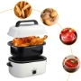 Picture of Kitchen White 20 QT Stainless Steel Chicken Electric Turkey Roaster With See-through Lid