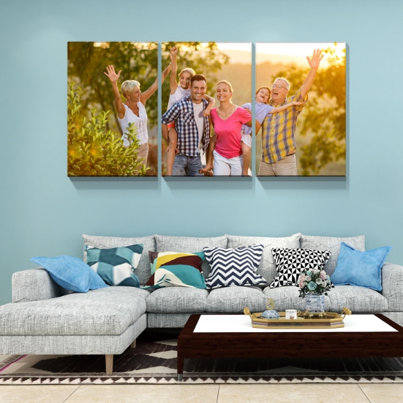 Picture of 3 Panels Customize Canvas Prints with Your Photo Canvas Wall Art- Personalized Canvas Picture, Customized To Any Style,Gifts for Family, Wedding, Friends, Home Decoration,Pet/Animal