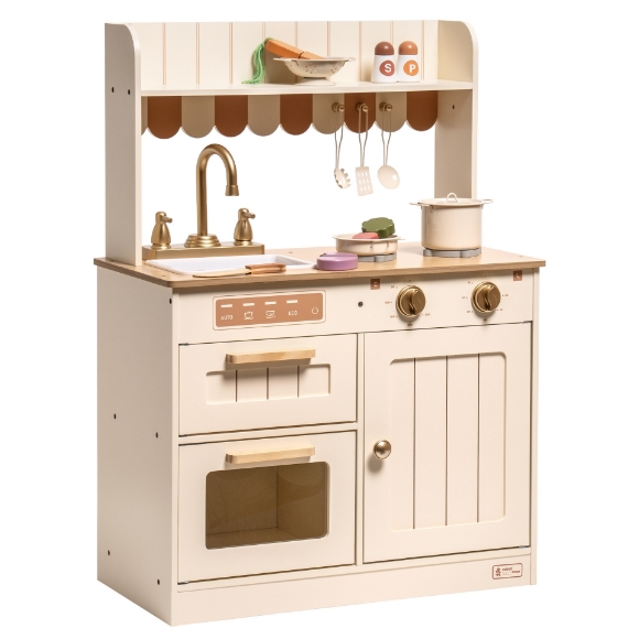Picture of Play Kitchen, Wooden Kids Kitchen Playset for Kids,American Vintage Style