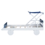 Picture of Wood Twin Size Car Bed with Ceiling Cloth, Headboard and Footboard, White+Blue