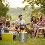 Picture of 15 inch Smokeless Fire Pit Outdoor Wood Burning Portable Fire Pit Stainless Steel