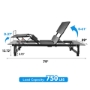 Picture of Adjustable Bed Base Frame Queen Bed Frame with Head and Foot Incline Wireless Remote Zero Gravity Quiet Motor Black Queen