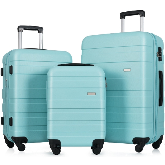 Picture of Luggage Sets New Model Expandable ABS Hardshell 3pcs Clearance Luggage Hardside Lightweight Durable Suitcase sets Spinner Wheels Suitcase with TSA Lock 20''24''28''( Blue)