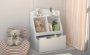Picture of Kids Bookshelf with Drawer and Wheels, Children's Book Display, Wooden Bookcase, Toy Storage Cabinet Organizer, White