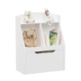 Picture of Kids Bookshelf with Drawer and Wheels, Children's Book Display, Wooden Bookcase, Toy Storage Cabinet Organizer, White