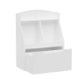 Picture of Kids Bookshelf with Drawer and Wheels, Children's Book Display, Wooden Bookcase, Toy Storage Cabinet Organizer, White