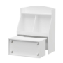 Picture of Kids Bookshelf with Drawer and Wheels, Children's Book Display, Wooden Bookcase, Toy Storage Cabinet Organizer, White