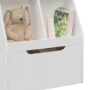 Picture of Kids Bookshelf with Drawer and Wheels, Children's Book Display, Wooden Bookcase, Toy Storage Cabinet Organizer, White