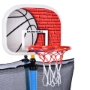 Picture of 5.5FT Trampoline for Kids - 65" Outdoor & Indoor Mini Toddler Trampoline with Enclosure, Basketball Hoop and Ball Included