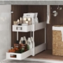 Picture of 2 Pack Under Sink Organizers and Storage Bathroom Organizer Under Sink, Pull Out Cabinet Organizer for Kitchen Bathroom Sink Storage, White