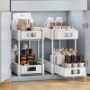 Picture of 2 Pack Under Sink Organizers and Storage Bathroom Organizer Under Sink, Pull Out Cabinet Organizer for Kitchen Bathroom Sink Storage, White