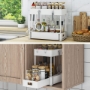Picture of 2 Pack Under Sink Organizers and Storage Bathroom Organizer Under Sink, Pull Out Cabinet Organizer for Kitchen Bathroom Sink Storage, White