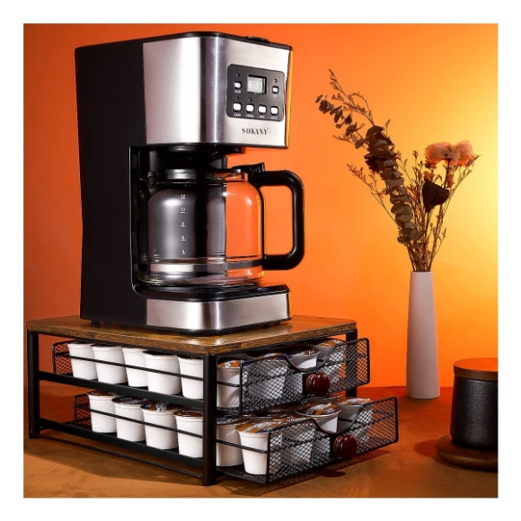 Picture of 2 -layer storage drawer frame, coffee bag collection rack, K cup storage frame 48 capacity storage box