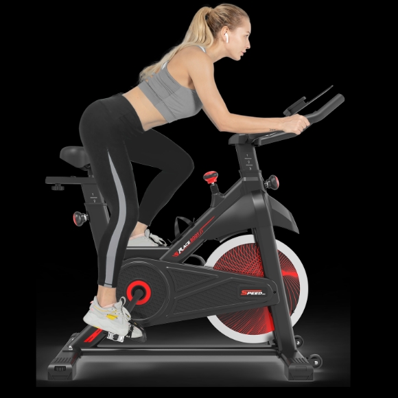 Picture of Indoor Cycling Exercise Bike Stationary, Home Gym Workout Fitness Bike with Comfortable Cusion, LCD Display and Hand Pulse