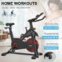 Picture of Indoor Cycling Exercise Bike Stationary, Home Gym Workout Fitness Bike with Comfortable Cusion, LCD Display and Hand Pulse