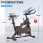 Picture of Indoor Cycling Exercise Bike Stationary, Home Gym Workout Fitness Bike with Comfortable Cusion, LCD Display and Hand Pulse