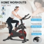 Picture of Indoor Cycling Exercise Bike Stationary, Home Gym Workout Fitness Bike with Comfortable Cusion, LCD Display and Hand Pulse