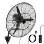Picture of 24 Inch Misting Wall Mount Fan, IP44 Waterproof Outdoor Fan, Powerful Cooling and Refreshing Mist, Adjustable Speeds, 180 Degree Oscillation,Black