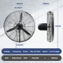 Picture of 24 Inch Misting Wall Mount Fan, IP44 Waterproof Outdoor Fan, Powerful Cooling and Refreshing Mist, Adjustable Speeds, 180 Degree Oscillation,Black