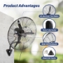 Picture of 24 Inch Misting Wall Mount Fan, IP44 Waterproof Outdoor Fan, Powerful Cooling and Refreshing Mist, Adjustable Speeds, 180 Degree Oscillation,Black