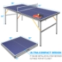 Picture of 6ft Mid-Size Table Tennis Table Foldable & Portable Ping Pong Table Set for Indoor & Outdoor Games with Net, 2 Table Tennis Paddles and 3 Balls