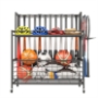 Picture of Sports Equipment Storage, Garage Sports Organizer, Baseball Bat Holder Holds 24 Bats Rolling Ball Cart with Wheels, Black