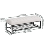 Picture of Channel Tufted Bench with Metal Shelf White Sherpa Upholstered Benches End of Bed Ottoman for Bedroom, Living Room, Entryway (White)