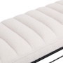 Picture of Channel Tufted Bench with Metal Shelf White Sherpa Upholstered Benches End of Bed Ottoman for Bedroom, Living Room, Entryway (White)