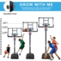 Picture of Portable Basketball Hoop Backboard System Stand Height Adjustable 6.6ft - 10ft with 44 Inch Backboard and Wheels for Adults Teens Outdoor Indoor Basketball Goal Game Play Set