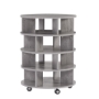 Picture of [New Design] Round pushable wooden shoe cabinet on wheels for 16-20 pairs of shoes-Brown