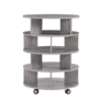 Picture of [New Design] Round pushable wooden shoe cabinet on wheels for 16-20 pairs of shoes-Brown