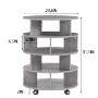 Picture of [New Design] Round pushable wooden shoe cabinet on wheels for 16-20 pairs of shoes-Brown