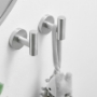 Picture of Round Bathroom Robe Hook and Towel Hook in Brushed Nickel (2-Pack)