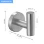 Picture of Round Bathroom Robe Hook and Towel Hook in Brushed Nickel (2-Pack)