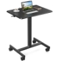 Picture of Sweetcrispy Small Mobile Rolling Standing Desk Rolling Desk Laptop Computer Cart for Home