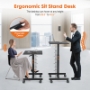 Picture of Sweetcrispy Small Mobile Rolling Standing Desk Rolling Desk Laptop Computer Cart for Home