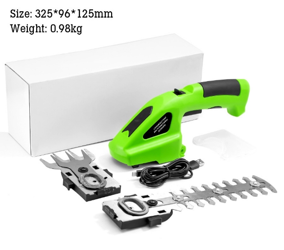 Picture of Cordless Grass Shear & Shrubbery Trimmer, 2 in 1 Handheld Hedge Trimmer, Including Charger and 7.2V Lithium-ion Battery
