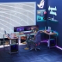 Picture of L Shaped Gaming Desk,Brown
