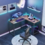 Picture of L Shaped Gaming Desk,Brown