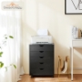 Picture of Sweetcrispy 5 Drawer Chest - Storage Cabinets Dressers Wood Dresser Cabinet with Wheels Mobile Organizer Drawers for Office