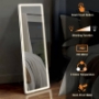 Picture of 3 Color Lighting Mirror with LED Lights, 64"x21" Lighted Floor Standing Mirror with Stand