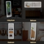 Picture of 3 Color Lighting Mirror with LED Lights, 64"x21" Lighted Floor Standing Mirror with Stand