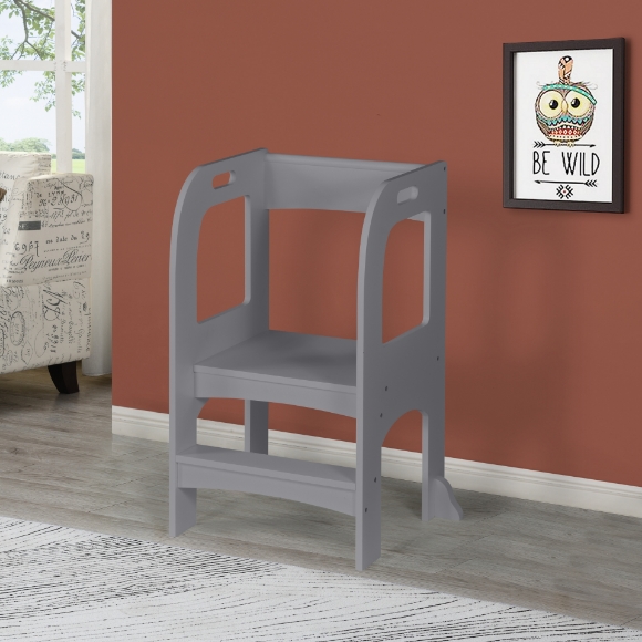 Picture of Child Standing Tower; Step Stools for Kids; Toddler Step Stool for Kitchen Counter; Gray