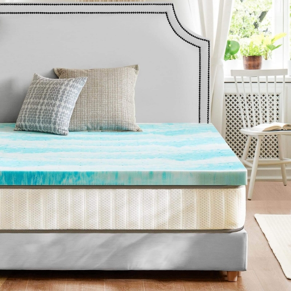 Picture of Memory Foam Cooling Gel Swirl Infused Bed Topper for Back Pain,2 Inches,King