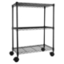 Picture of Simple Deluxe Heavy Duty 3-Shelf Shelving with Wheels, Adjustable Storage Units, Steel Organizer Wire Rack, 23" W x 13" D x 33" H, Black